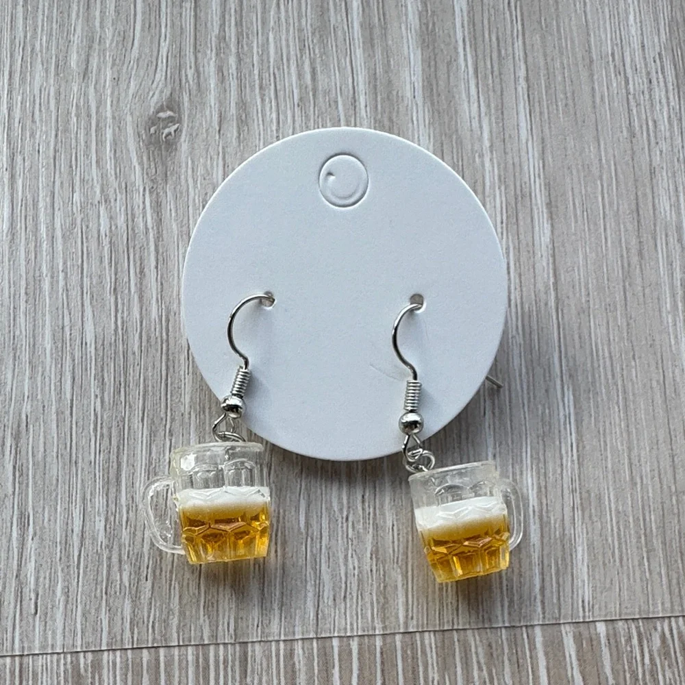 Novelty Beer Mug Drop Earrings NEW 🏷️